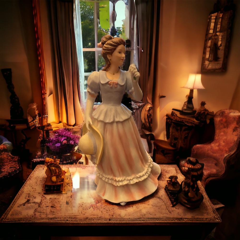 Vintage Homco Lady Camille Figurine 1452 Porcelain Victorian Home Interiors